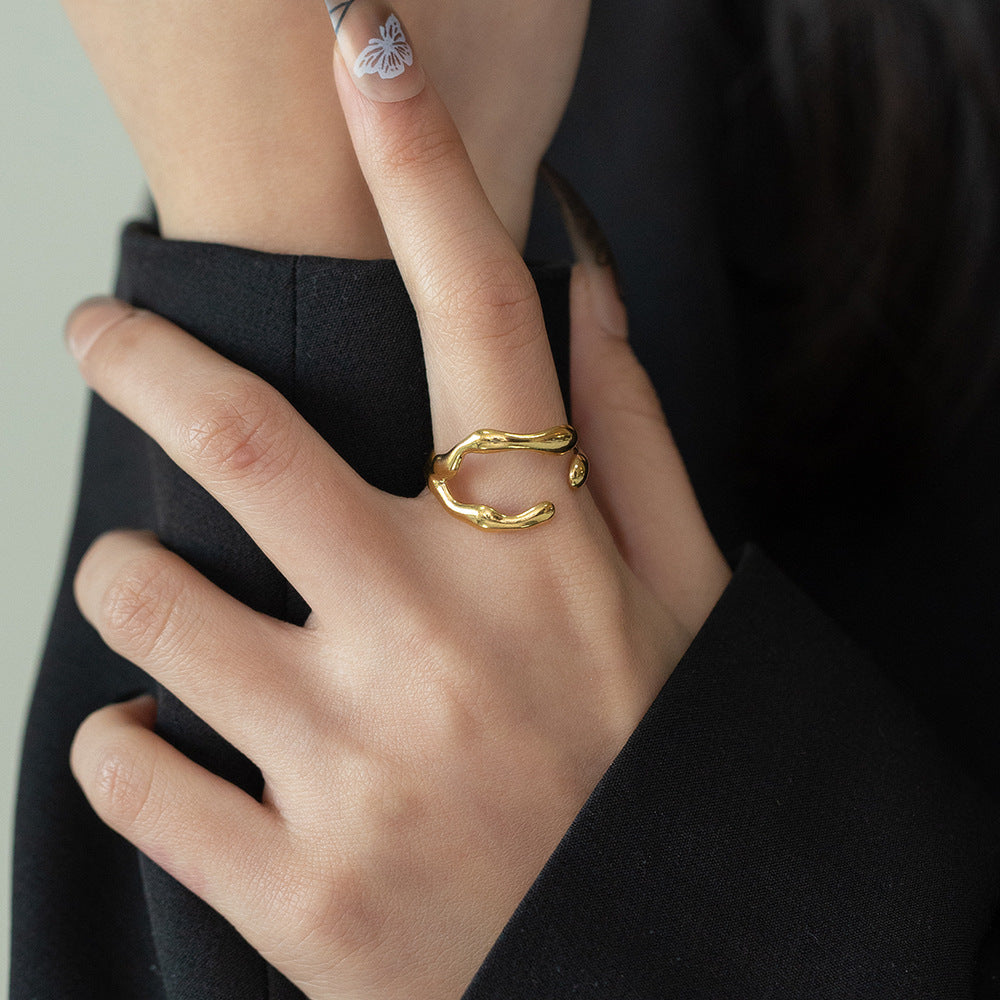 Hollow Titanium Steel Ring for Women