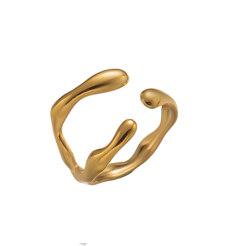 Hollow Titanium Steel Ring for Women